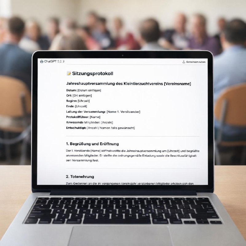 ChatGPT erstellt ein Sitzungsprotokoll